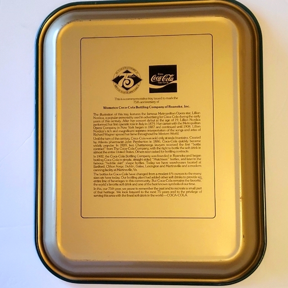 VINTAGE 1977 75th anniversary Coca-Cola Tray. ♥️ Roanoke va - Picture 2 of 12